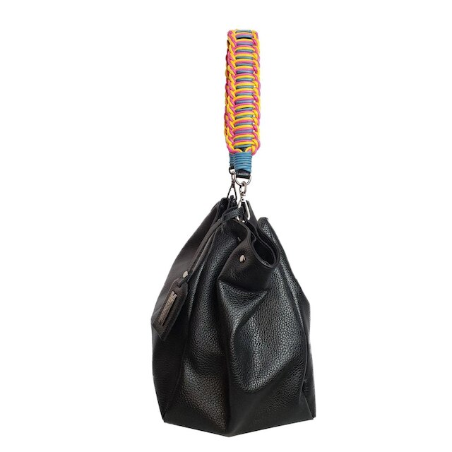 Bolsa House of Caju Saco Couro Apliques Feminina