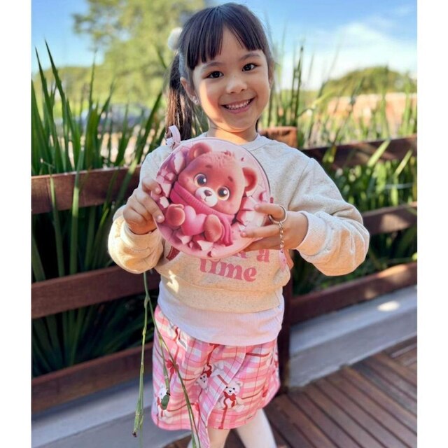 Bolsa Infantil Menina Criança Ursinho Redonda Magicc MI-226