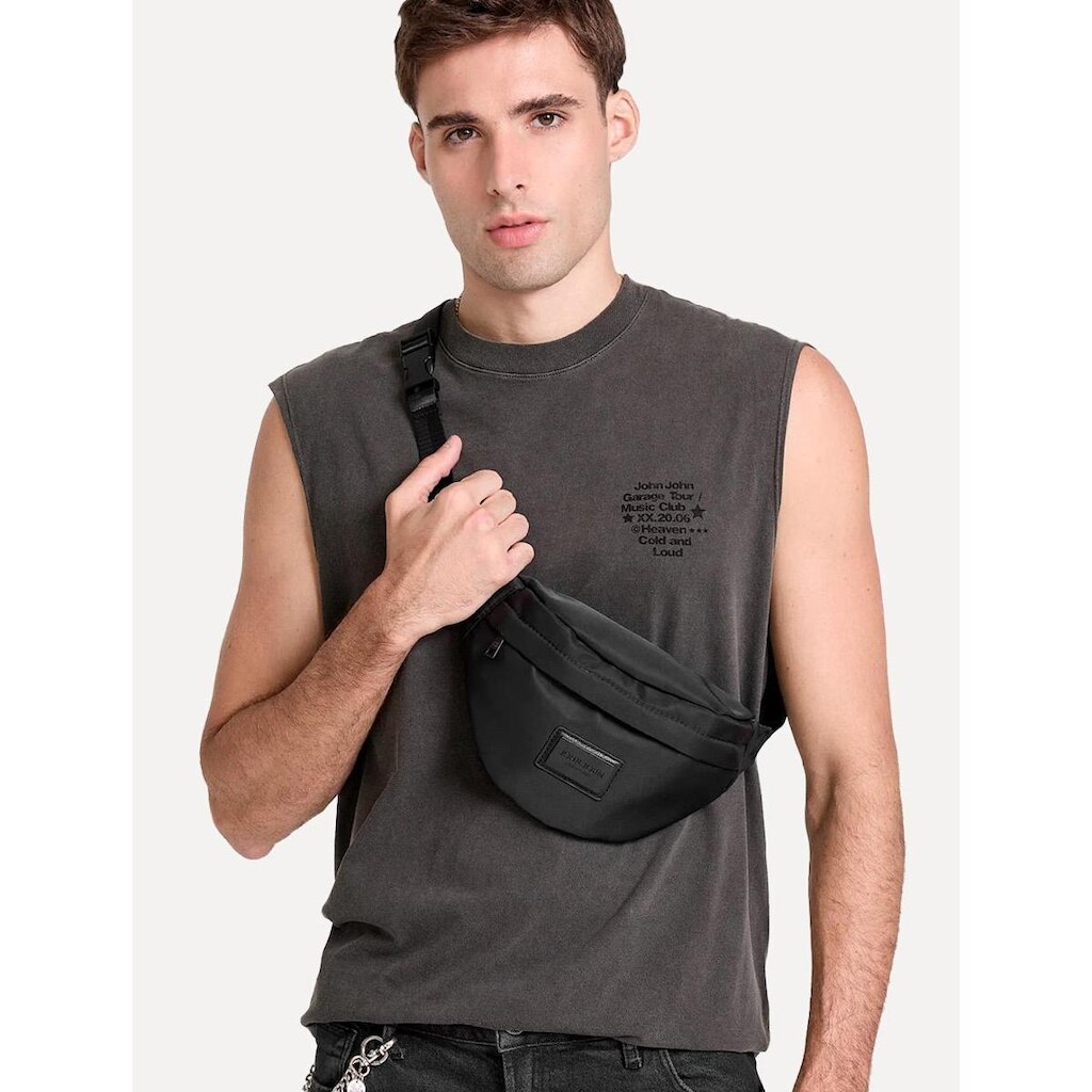 Bolsa John John Masculina Shoulder Hip Bag Dylan Preta