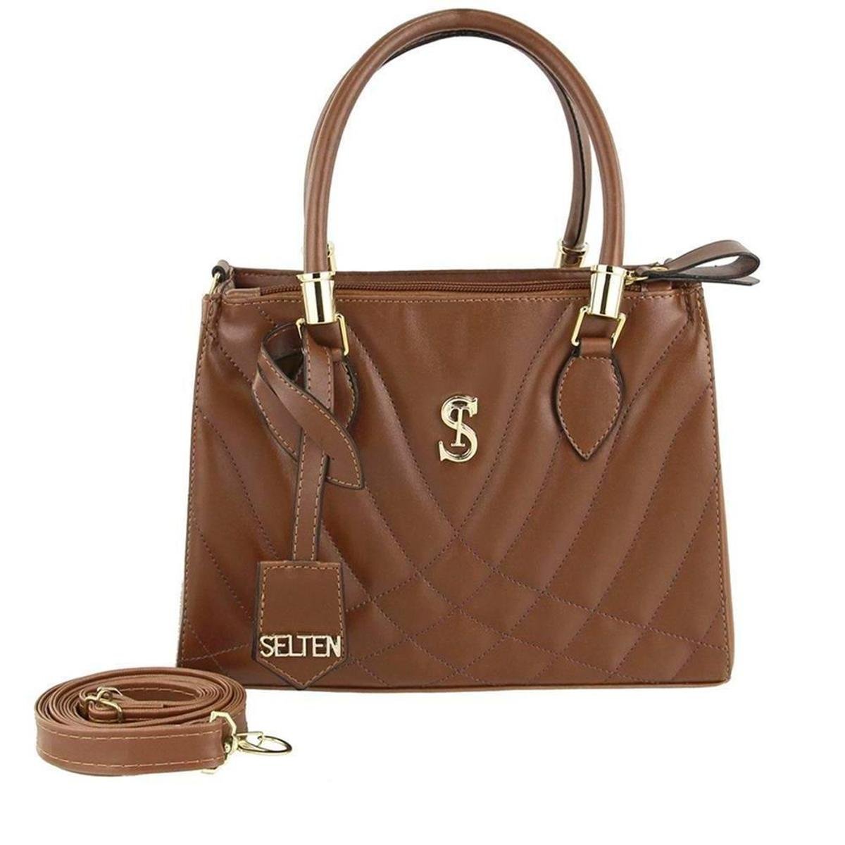 Bolsa Lorena Feminina Selten Transversal Mão Casual Moderna - Marrom Menor preço em Bolsa Lorena Feminina Selten Transversal Mão Casual Moderna - Marrom