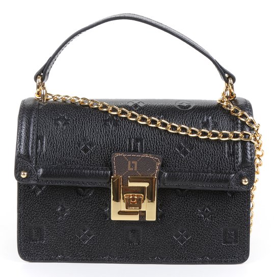 Bolsa Luz da Lua Alça Corrente Feminina - Preto
