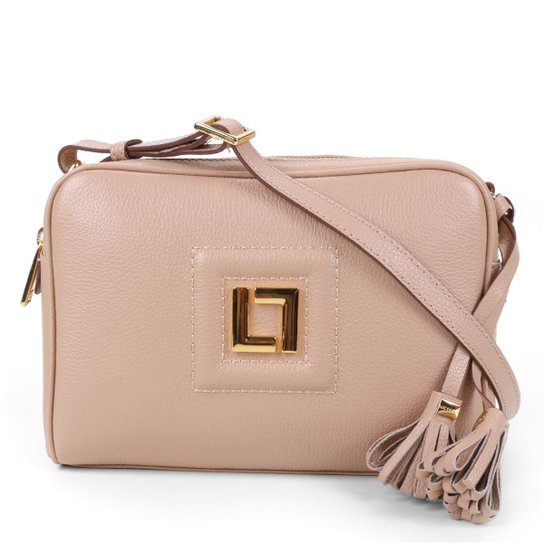 Bolsa Luz da Lua Transversal Média Divisória Feminina - Nude