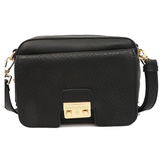 BOLSA MACADAMIA MINI COM ALÇA TRANSVERSAL - Preto
