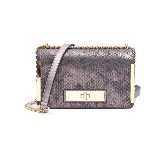 BOLSA MACADAMIA PEQUENA ESCAMAS CHUMBO - Chumbo