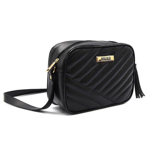 Bolsa Maria Milão Transversal Matelassê Feminina - Preto