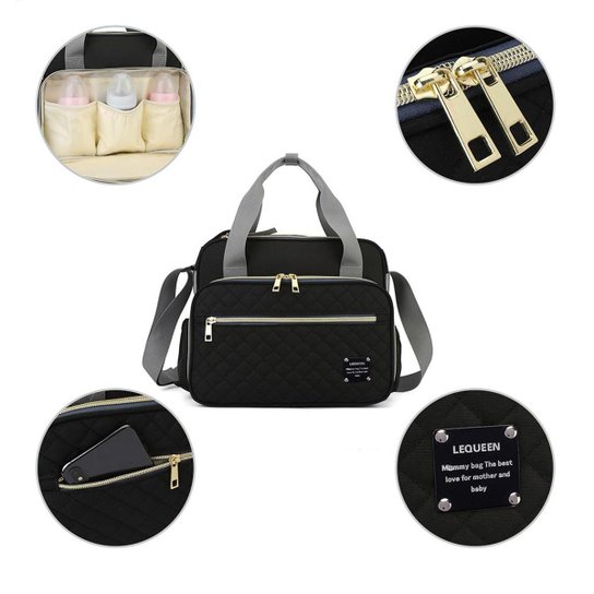 Bolsa Maternidade Feminina Lequeen Transversal Bebê Menina Menino Tira Colo Bolso Térmico