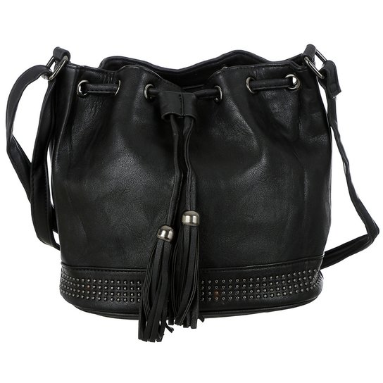 Bolsa Me Visto Saco Transversal Com Franja Feminina - Preto