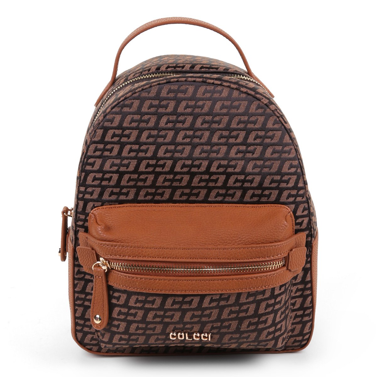 Bolsa Mochila Colcci Jacquard Feminina - Café Menor preço em Bolsa Mochila Colcci Jacquard Feminina - Café