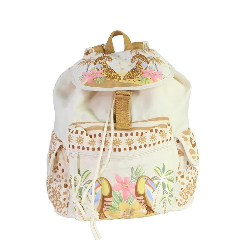 Bolsa Mochila Farm Pipoca Pipoquinha Onça Dos Trópicos - Off White