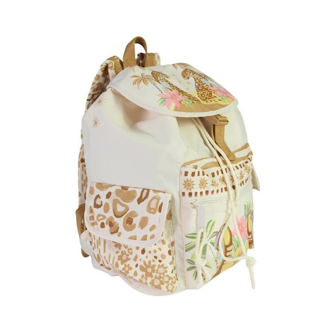 Bolsa Mochila Farm Pipoca Pipoquinha Onça Dos Trópicos - Off White