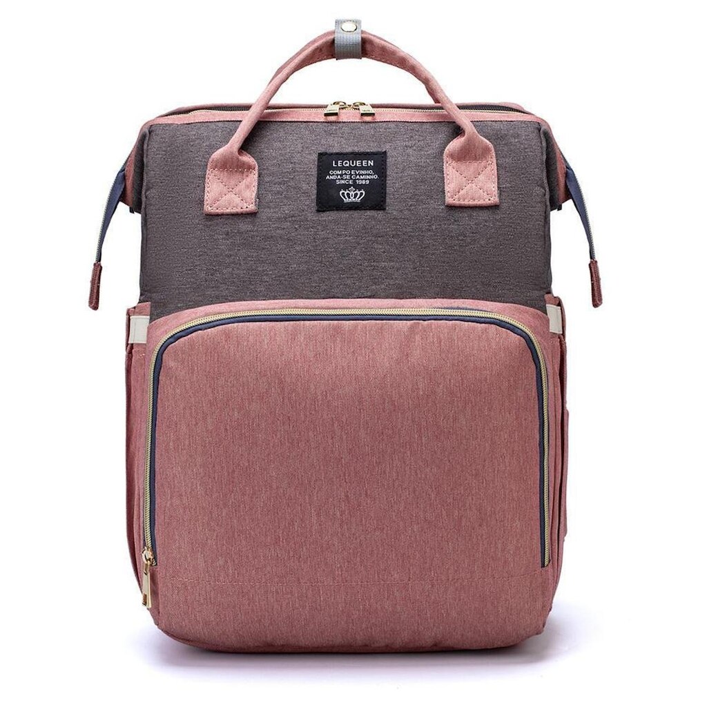 Bolsa Mochila Lequeen Vira Cama Espaçosa Maternidade 19 litros