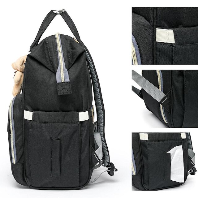 Bolsa Mochila Maternidade Madami Original Funcional Preto