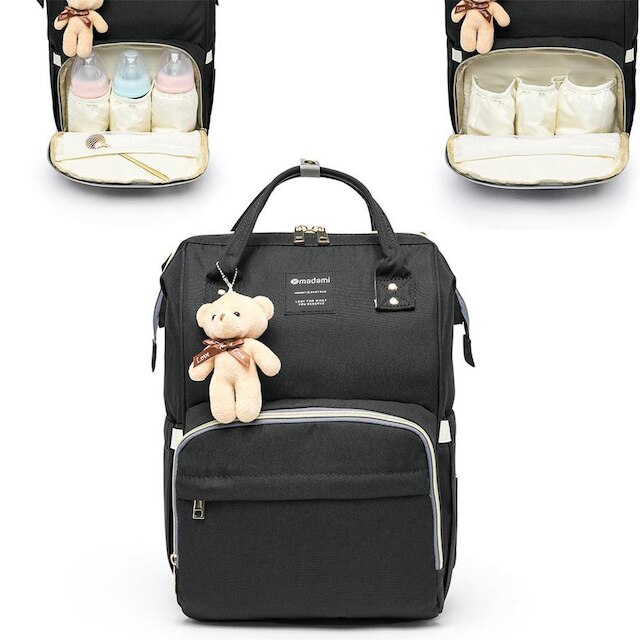 Bolsa Mochila Maternidade Madami Original Funcional Preto