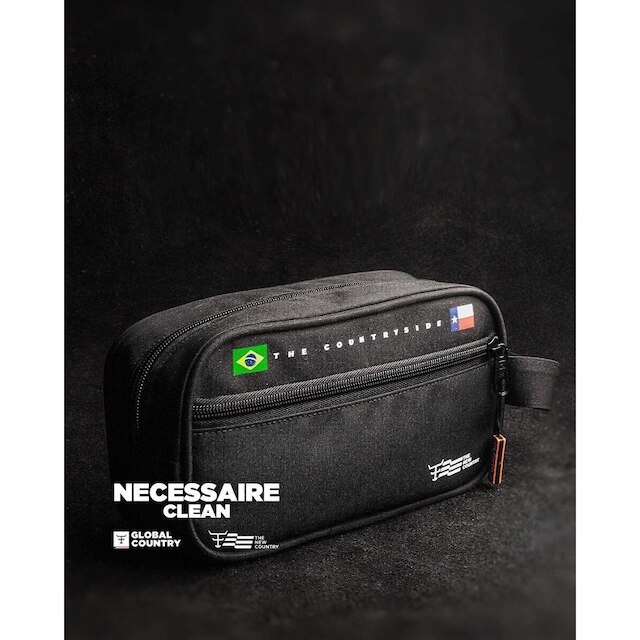 BOLSA NECESSAIRE/ ESTOJO TEXAS FARM - CLEAN - NC001 - PRETO ÚNICO