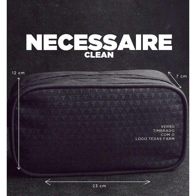 BOLSA NECESSAIRE/ ESTOJO TEXAS FARM - CLEAN - NC001 - PRETO ÚNICO