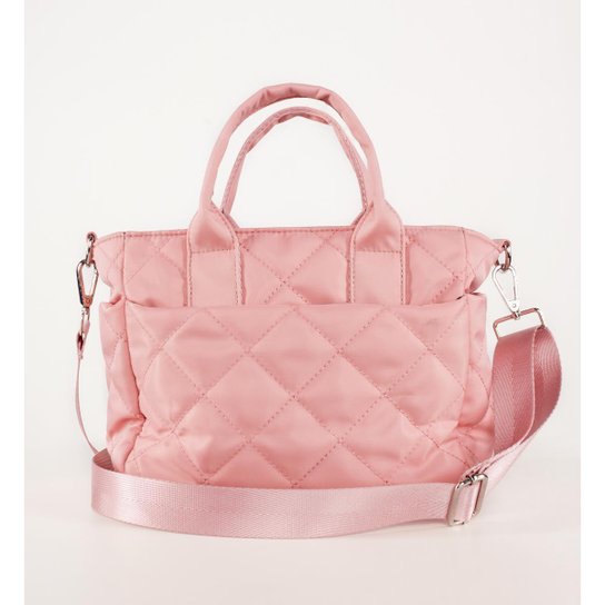 Bolsa Nylon Matelassê Pop Me Feminina - Rose Gold
