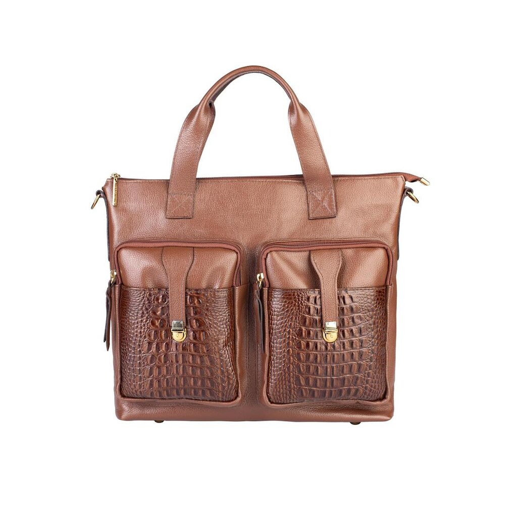 Bolsa para notebook de couro croco Jaque