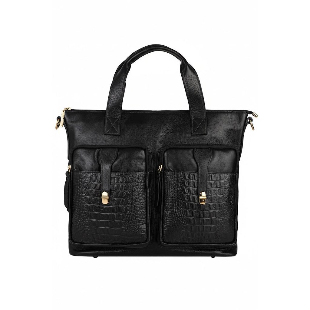 Bolsa para notebook de couro croco Jaque