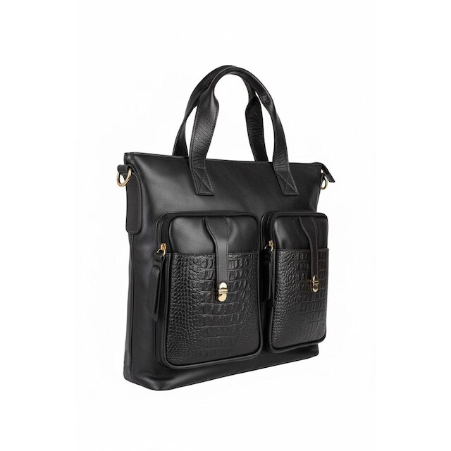 Bolsa para notebook de couro croco Jaque