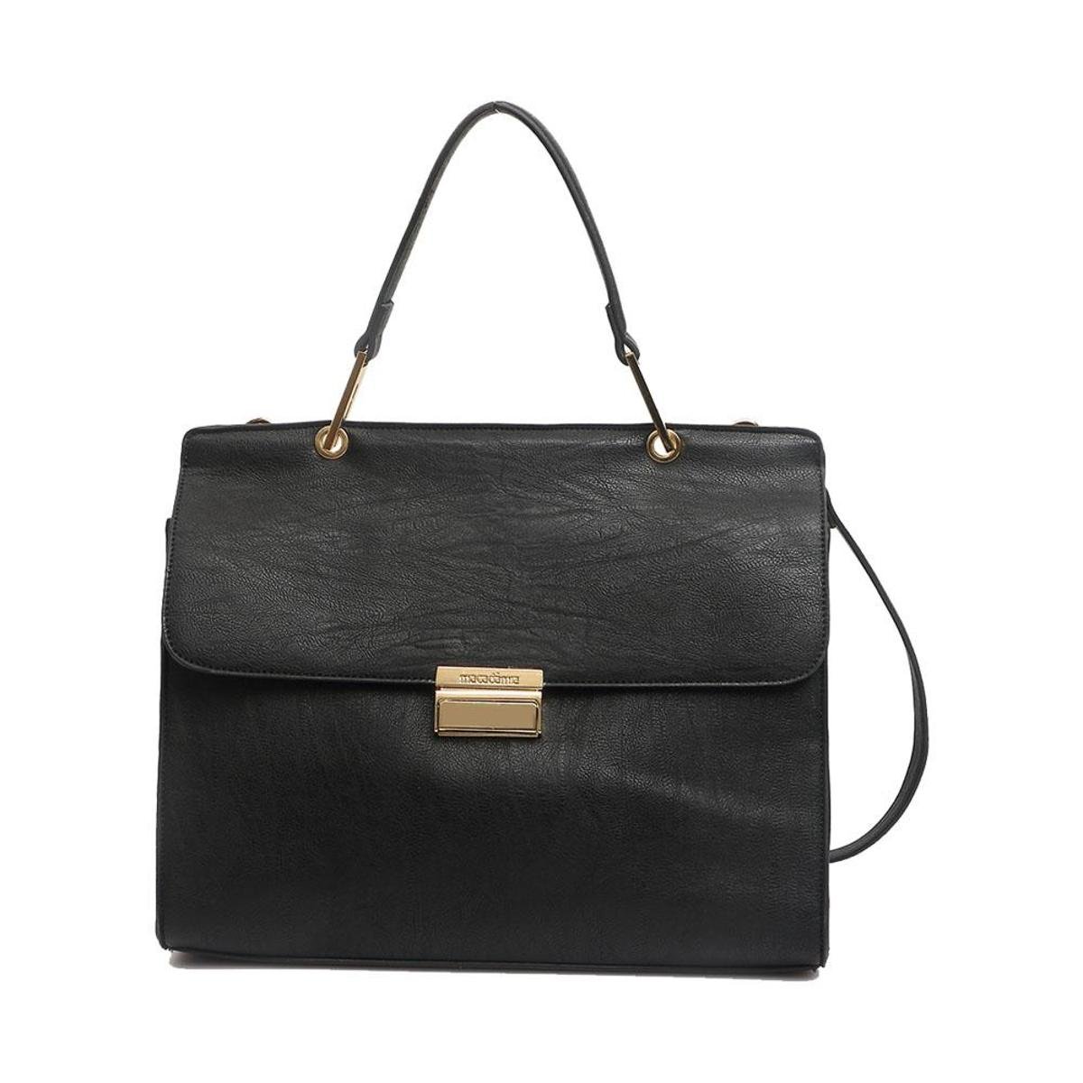 Bolsa Pasta Macadâmia Com Alça De Mão E Ombro Feminina - Preto Menor preço em Bolsa Pasta Macadâmia Com Alça De Mão E Ombro Feminina - Preto