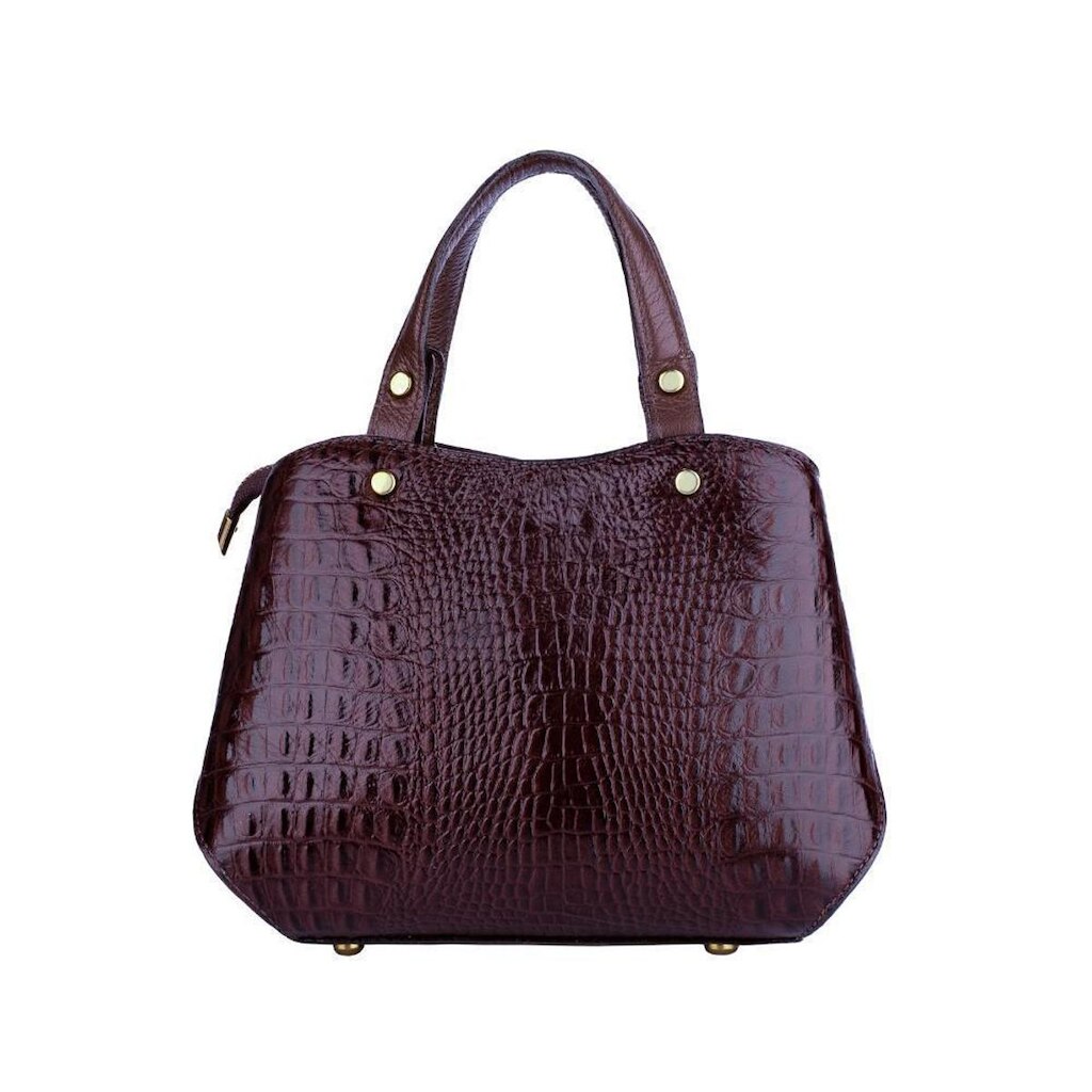 Bolsa pequena de couro croco Megan