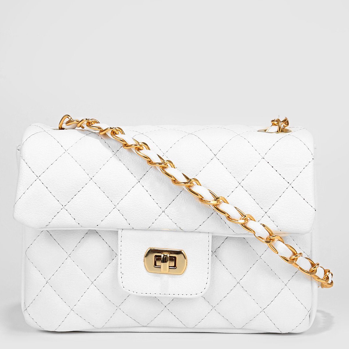Bolsa PIEN Matelassê Pequena Feminina - Branco Menor preço em Bolsa PIEN Matelassê Pequena Feminina - Branco