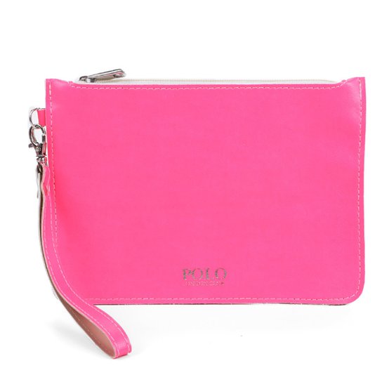 Bolsa Polo London Club Clutch Alça Removível Feminina - Rosa