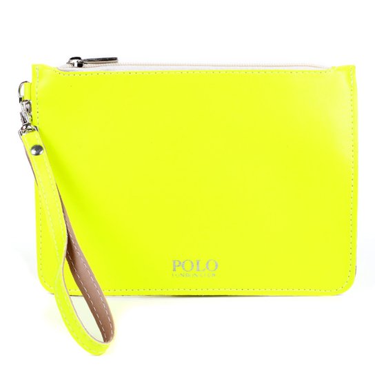 Bolsa Polo London Club Clutch Alça Removível Feminina - Amarelo