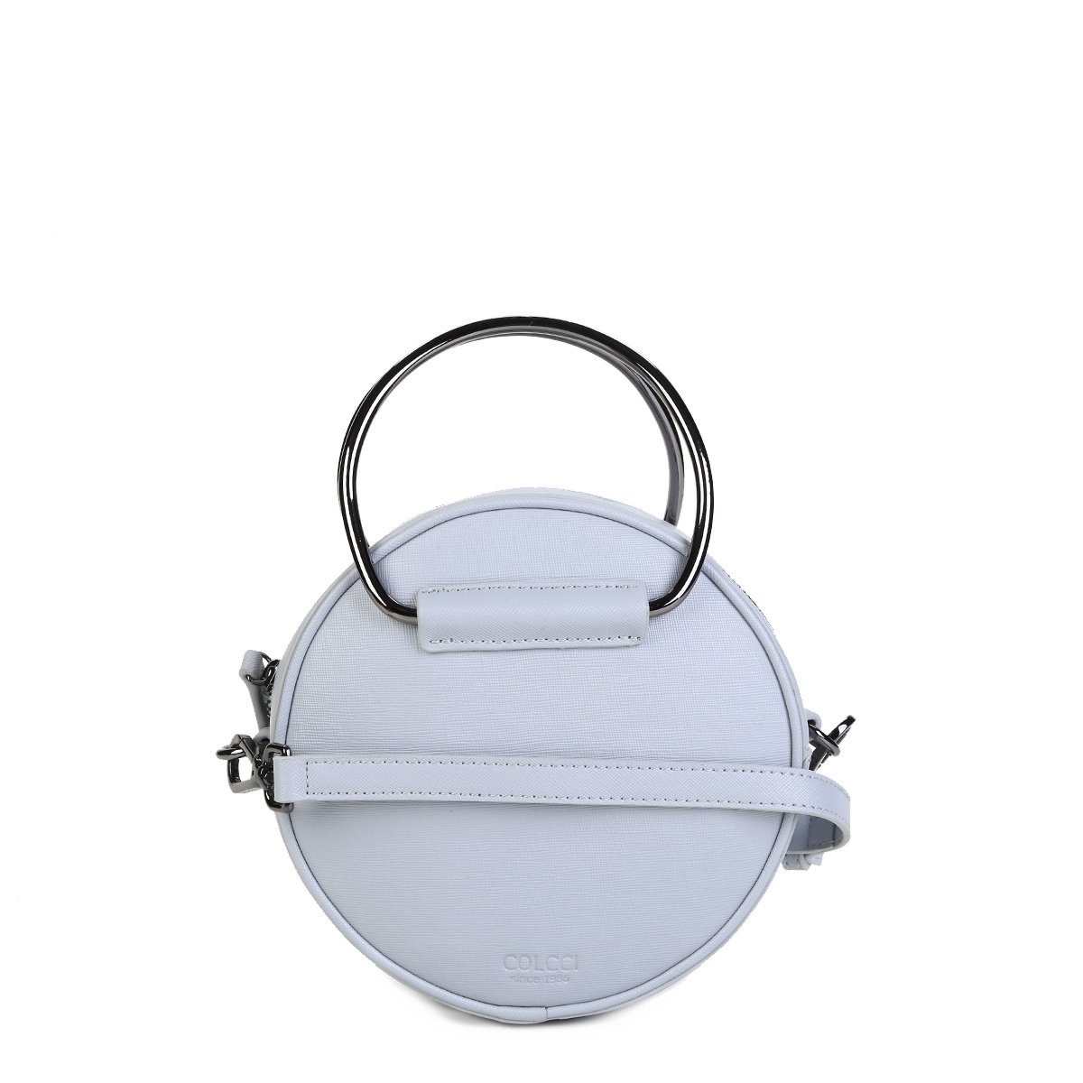 Bolsa Redonda Colcci Mini Bag Detalhe Argola Alça Transversal Feminina - Azul Claro Menor preço em Bolsa Redonda Colcci Mini Bag Detalhe Argola Alça Transversal Feminina - Azul Claro
