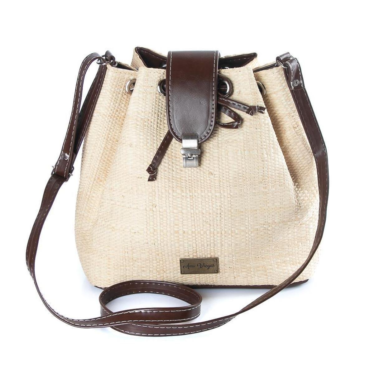Bolsa Saco Feminina Palha Alça Ajustável Cordão Moderna - Bege Menor preço em Bolsa Saco Feminina Palha Alça Ajustável Cordão Moderna - Bege