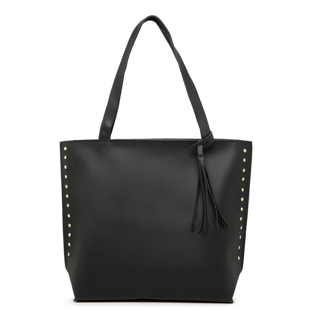 Bolsa Sacola Feminina Grande de Ombro Moda Linda Lançamento Luxuosa - Preto - Preto Menor preço em Bolsa Sacola Feminina Grande de Ombro Moda Linda Lançamento Luxuosa - Preto - Preto