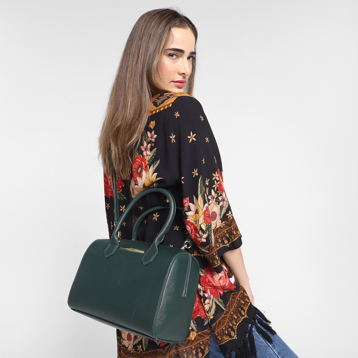 Bolsa Santa Lolla Baú Transversal Feminina - Verde Militar | Zattini