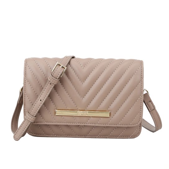 Bolsa Santa Lolla Caviar Matelassê Transversal Feminina - Marrom Claro