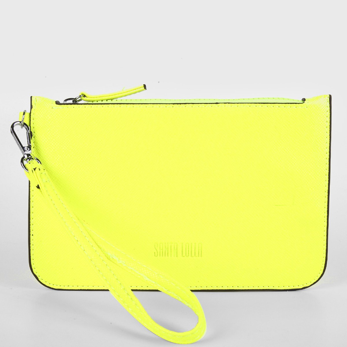 Bolsa Santa Lolla Clutch Risco Feminina - Verde Limão Menor preço em Bolsa Santa Lolla Clutch Risco Feminina - Verde Limão