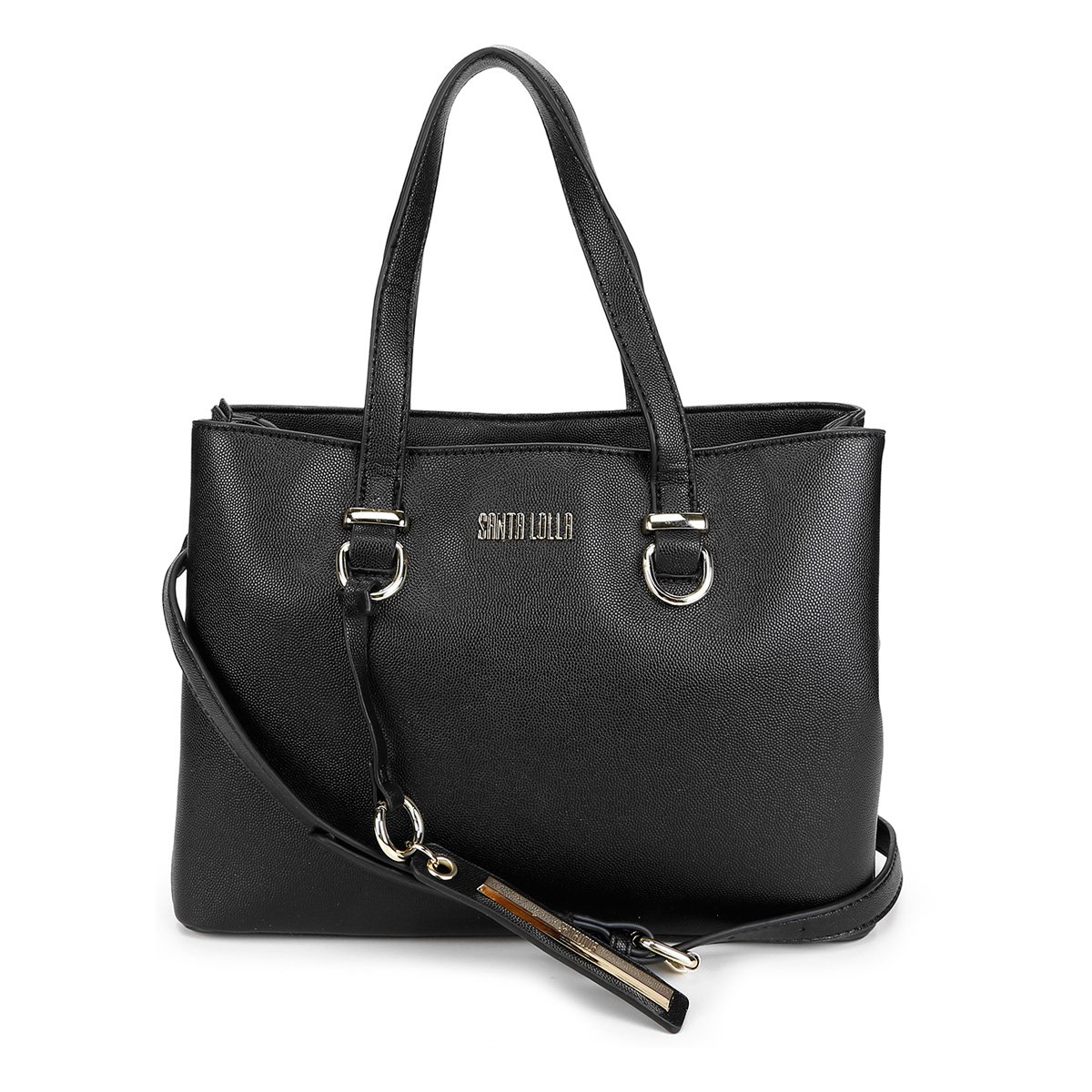 Bolsa Santa Lolla Handbag Caviar Média Feminina - Preto Menor preço em Bolsa Santa Lolla Handbag Caviar Média Feminina - Preto