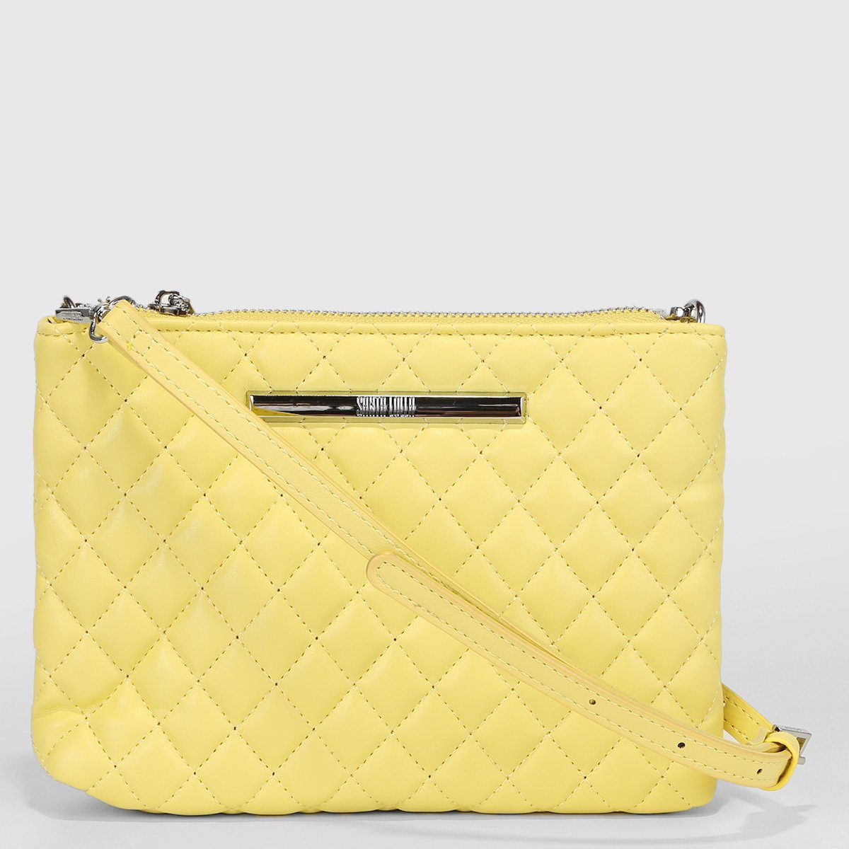 Bolsa Santa Lolla Matelassê Transversal Feminina - Amarelo Menor preço em Bolsa Santa Lolla Matelassê Transversal Feminina - Amarelo