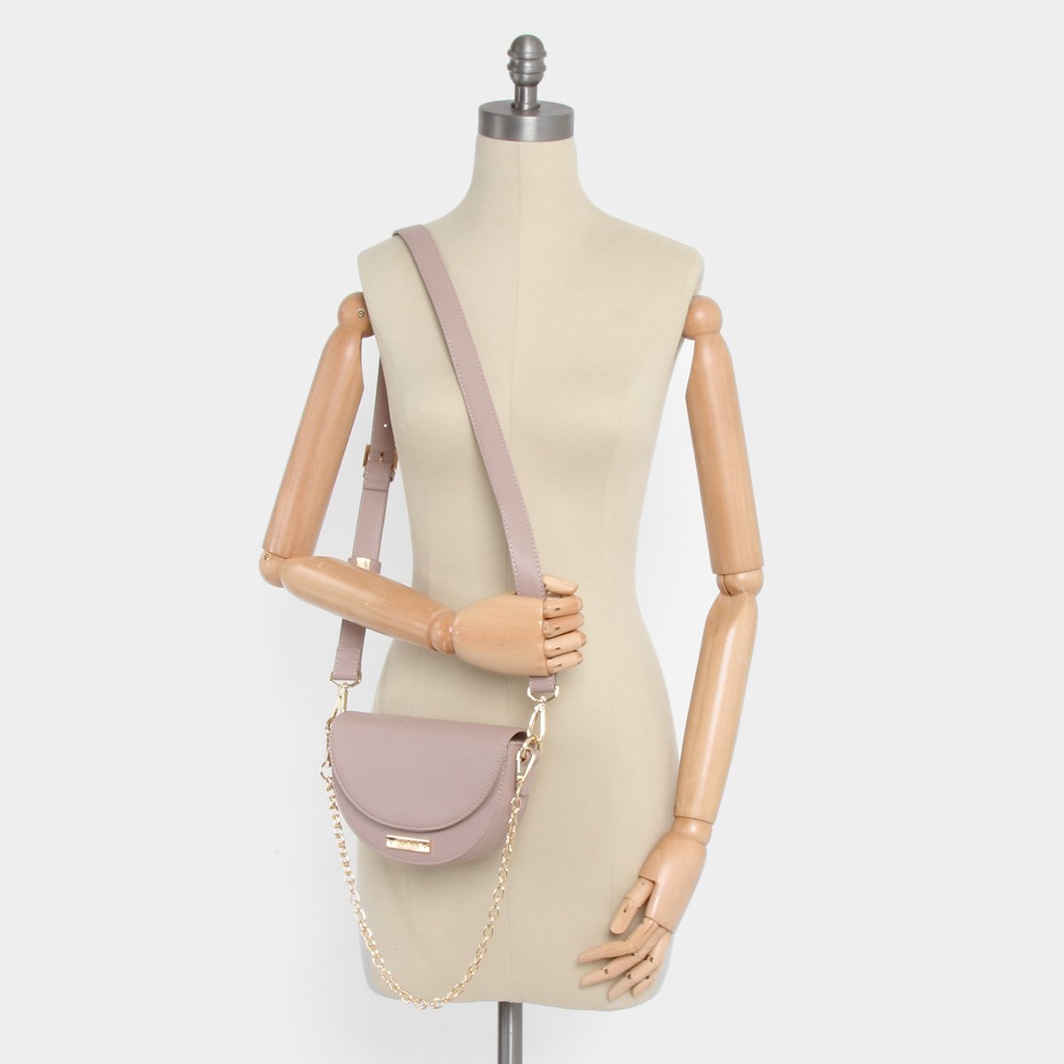 Bolsa Santa Lolla Meia Lua Transversal Feminina - Nude | Zattini