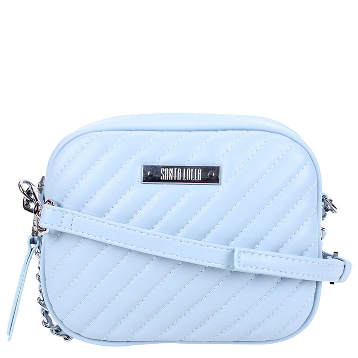 Bolsa Santa Lolla Mini Bag Matelassê Feminina - Azul Claro Menor preço em Bolsa Santa Lolla Mini Bag Matelassê Feminina - Azul Claro
