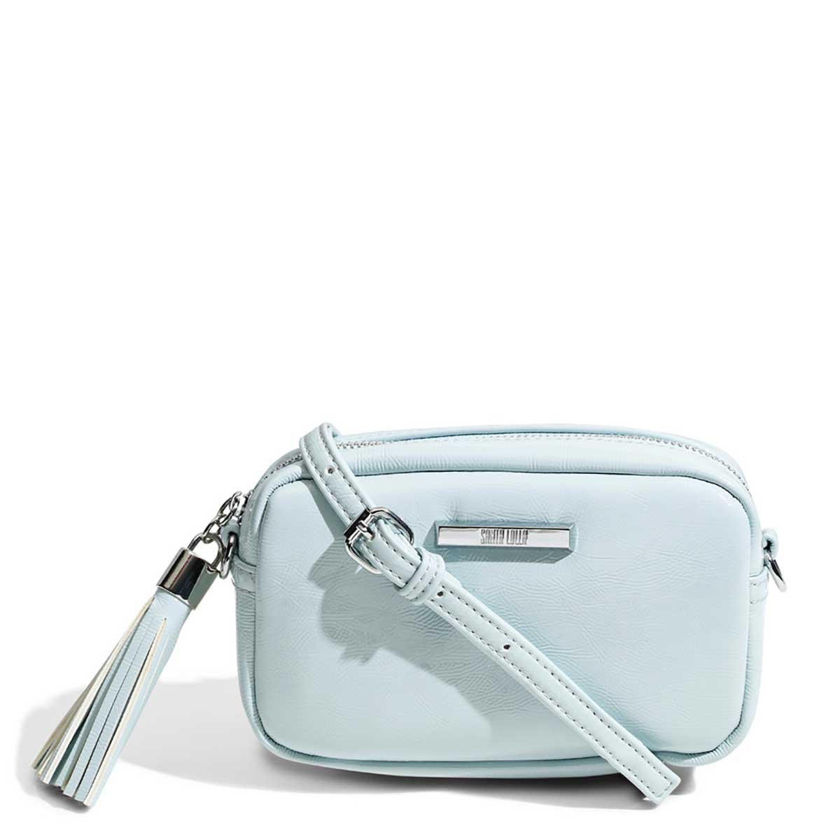 Bolsa Santa Lolla Mini Bag Verniz Feminina - Azul Claro Menor preço em Bolsa Santa Lolla Mini Bag Verniz Feminina - Azul Claro