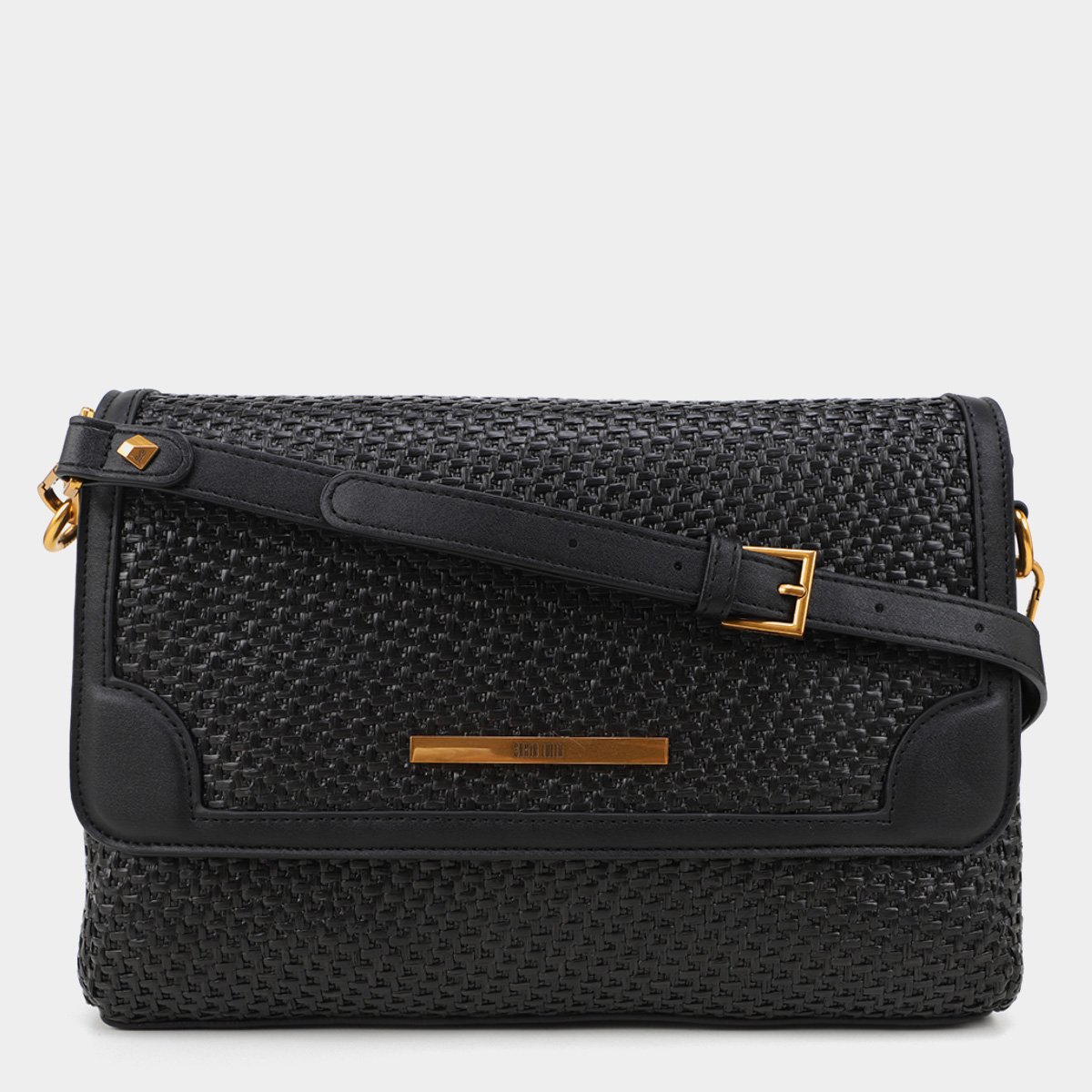 Bolsa Santa Lolla Palha Tramada Feminina - Preto Menor preço em Bolsa Santa Lolla Palha Tramada Feminina - Preto