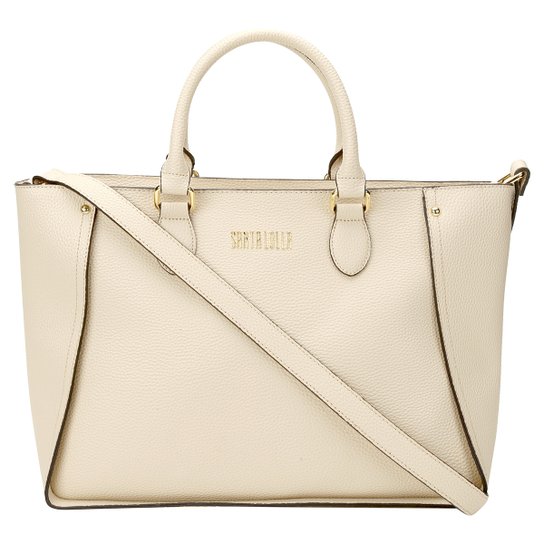 Bolsa Santa Lolla Shopper Alça Dupla Rebites - Off White