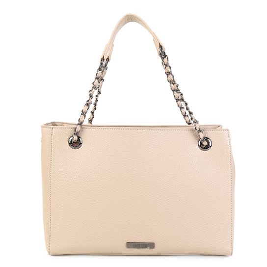 Bolsa Santa Lolla Shopper Floater Alça Corrente Feminina - Areia