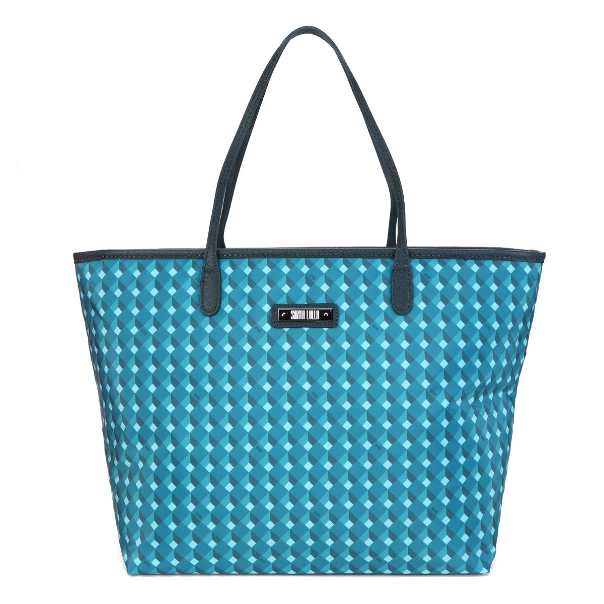 Bolsa Santa Lolla Shopper Nylon Cubos Feminina - Azul Menor preço em Bolsa Santa Lolla Shopper Nylon Cubos Feminina - Azul