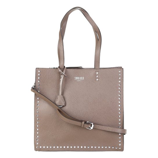 Bolsa Santa Lolla Shopper Tachas Feminina - Cáqui