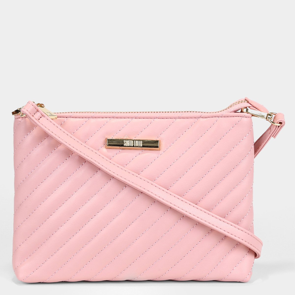 Bolsa Santa Lolla Transversal Matelassê Pequena Feminina - Rosa Claro Menor preço em Bolsa Santa Lolla Transversal Matelassê Pequena Feminina - Rosa Claro