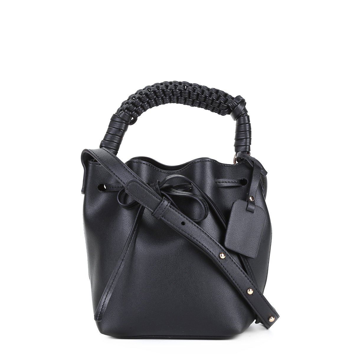 white mini bucket bolsa