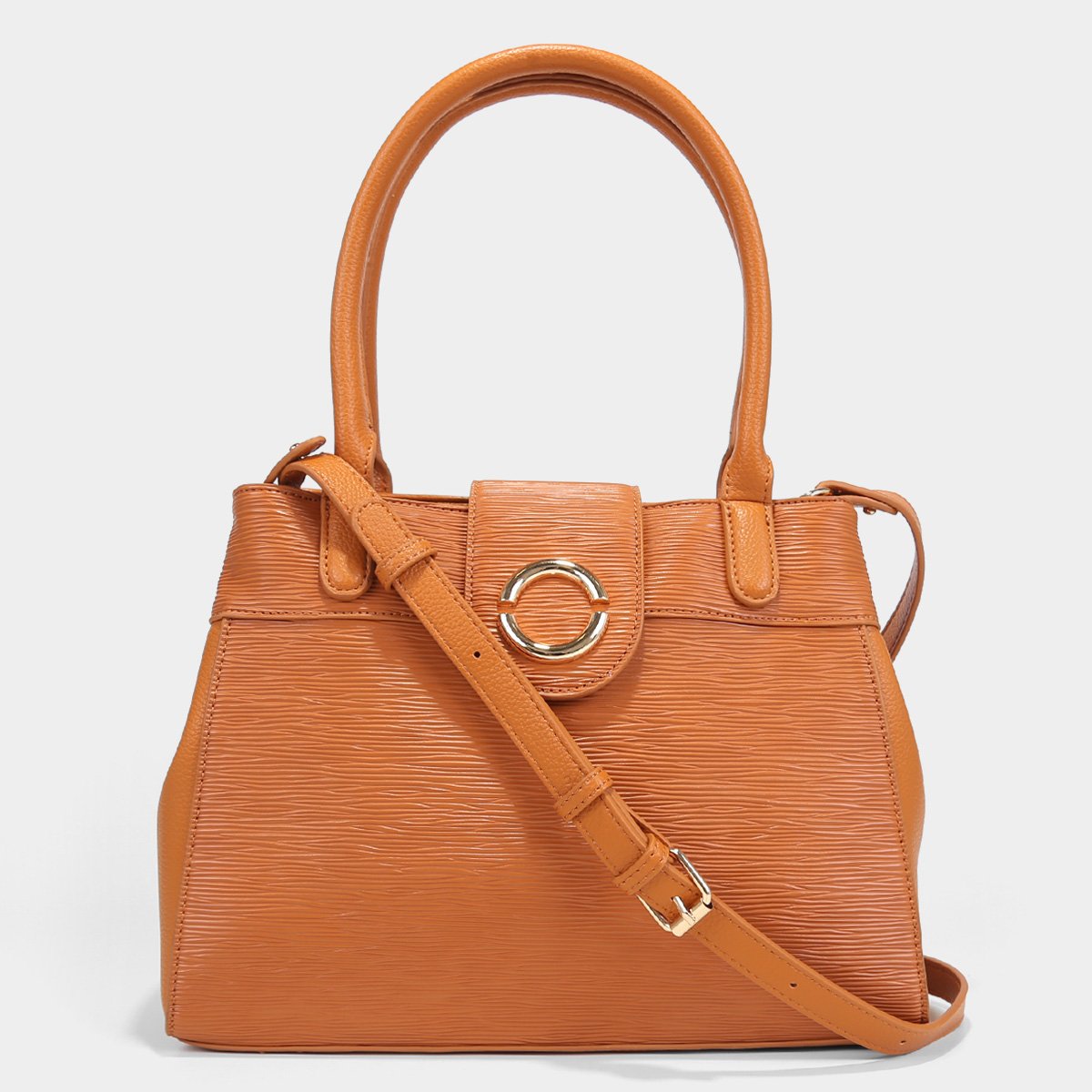 Bolsa Shoestock Tote Work Média Texturizada Feminina - Caramelo Menor preço em Bolsa Shoestock Tote Work Média Texturizada Feminina - Caramelo