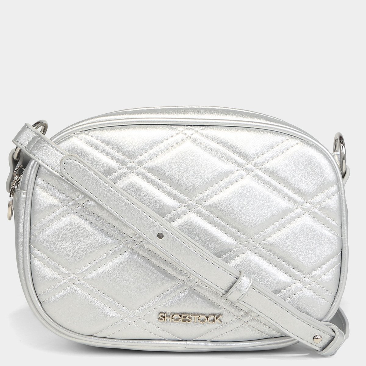 Bolsa Shoestock Transversal Matelassê Pequena Feminina - Prata Menor preço em Bolsa Shoestock Transversal Matelassê Pequena Feminina - Prata