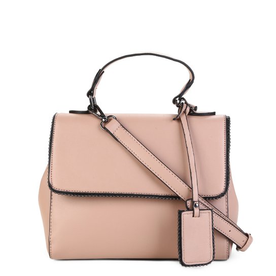 Bolsa Shoestock Transversal Mini Tachas Feminina - Bege