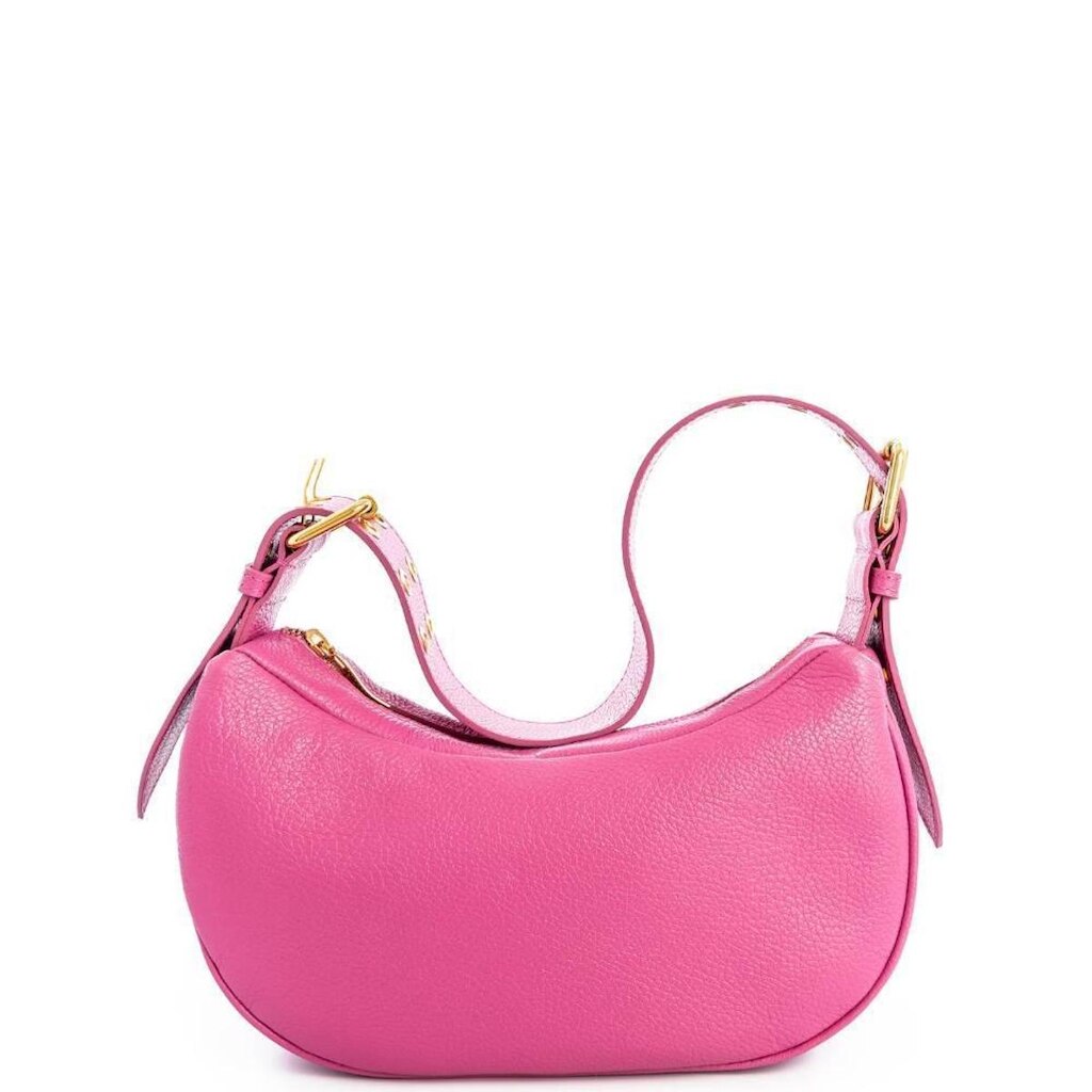Bolsa Shoulder Leopoldine Rosa em Couro Legítimo com Alça em Fivela